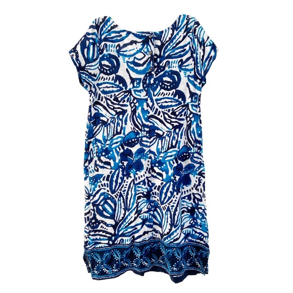 Lucky Brand Women's Batik Garden Dress Blue Floral Size Small - Picture 4 of 10